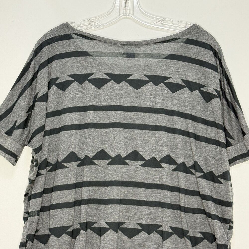 Old Navy Gray Black Stripes Short Sleeve Pullover Top Size M - Picture 5 of 16
